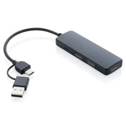 Hub USB 2.0 z USB C RABS / Czarny P308.261