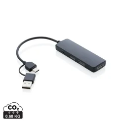 Hub USB 2.0 z USB C RABS / Czarny P308.261