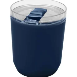 Hudson kubek z podwójnymi ściankami o pojemności 180 ml wykonany z tworzyw sztucznych pochodzących z recyklingu / Granatowy 10085255