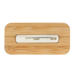 Identyfikator bambusowy z przypinką / Naturalny LT99722-N0094
