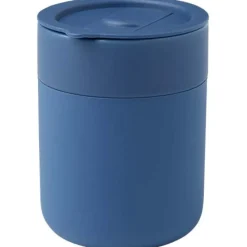 Java kubek ceramiczny z silikonową osłoną i plastikową pokrywką 330 ml / Niebieski 10080852