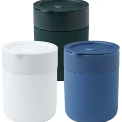 Java kubek ceramiczny z silikonową osłoną i plastikową pokrywką 330 ml / Czarny 10080890