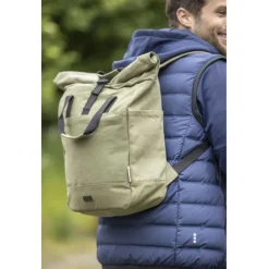 Joey 15-calowy plecak na laptopa z płótna z recyklingu z certyfikatem GRS o pojemności 15 l / Czarny 12067890