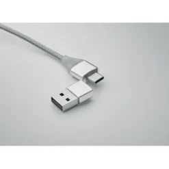 Kabel ładujący 4 w 1 typu C / Srebrny MO2141-14