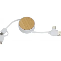 Kabel do ładowania bambusowy GRONINGEN / Beżowy 319913