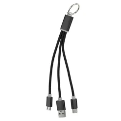 Kabel do ładowania, brelok do kluczy / Czarny V0345-03