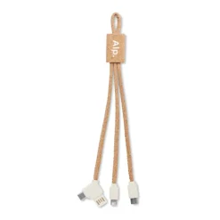 Kabel do ładowania 3 w 1 korek / Beżowy MO6812-13