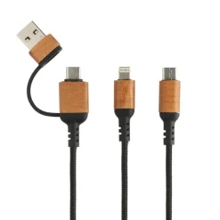 Kabel do ładowania 6 w 1 Ohio, plastik z recyklingu / Czarny P302.861