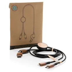 Kabel do ładowania 6 w 1 Ohio, plastik z recyklingu / Czarny P302.861
