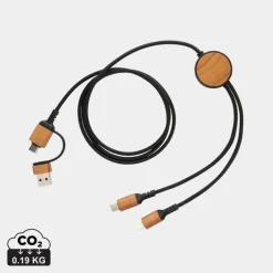 Kabel do ładowania 6 w 1 Ohio, plastik z recyklingu / Czarny P302.861