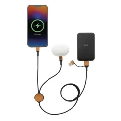 Kabel do ładowania 6 w 1 Ohio, plastik z recyklingu / Czarny P302.861