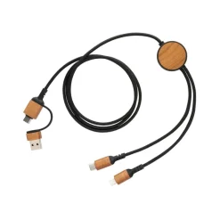 Kabel do ładowania 6 w 1 Ohio, plastik z recyklingu / Czarny P302.861