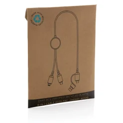 Kabel do ładowania 6 w 1 Ohio, plastik z recyklingu / Czarny P302.861