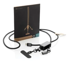 Kabel do ładowania 2 w 1, smycz na telefon Terra / Szary P302.5402