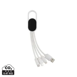 Kabel do ładowania 4 w 1 z karabińczykiem / Biały P302.073