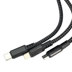 Kabel do ładowania 3w1 z podświetlanym logo Pierre Cardin / Czarny B9000400IP303