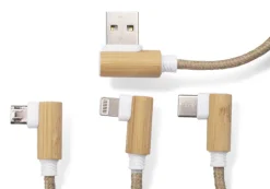Kabel USB 3 w 1 FLAX / Naturalny 09141-17