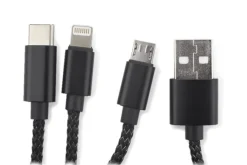 Kabel USB 3 w 1 LUX / Czarny 09119-02