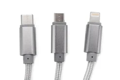 Kabel USB 3 w 1 TALA / Srebrny 09071-00