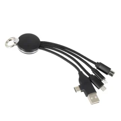 Kabel z podświetlanym logo 4w1, RXD-368 / Czarny EG059903