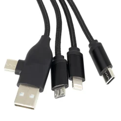 Kabel z podświetlanym logo 4w1, RXD-368 / Czarny EG059903