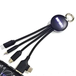 Kabel z podświetlanym logo 4w1, RXD-368 / Czarny EG059903