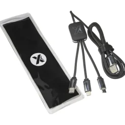 Kabel z podświetlonym logo 3w1 - SCX.design C17 / Czerwony 2PX00321