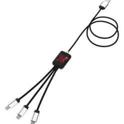 Kabel z podświetlonym logo 3w1 - SCX.design C17 / Niebieski 2PX00352