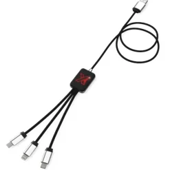 Kabel z podświetlonym logo 3w1 - SCX.design C17 / Niebieski 2PX00352