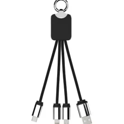 Kabel z podświetlonym logo 3w1 z brelokiem - SCX.design C15 / Czerwony 2PX00121