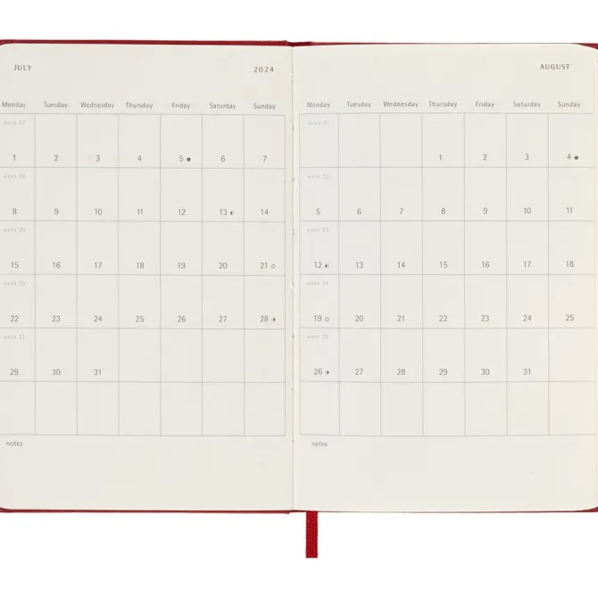 Kalendarz MOLESKINE / Czerwony VM292-05/2024