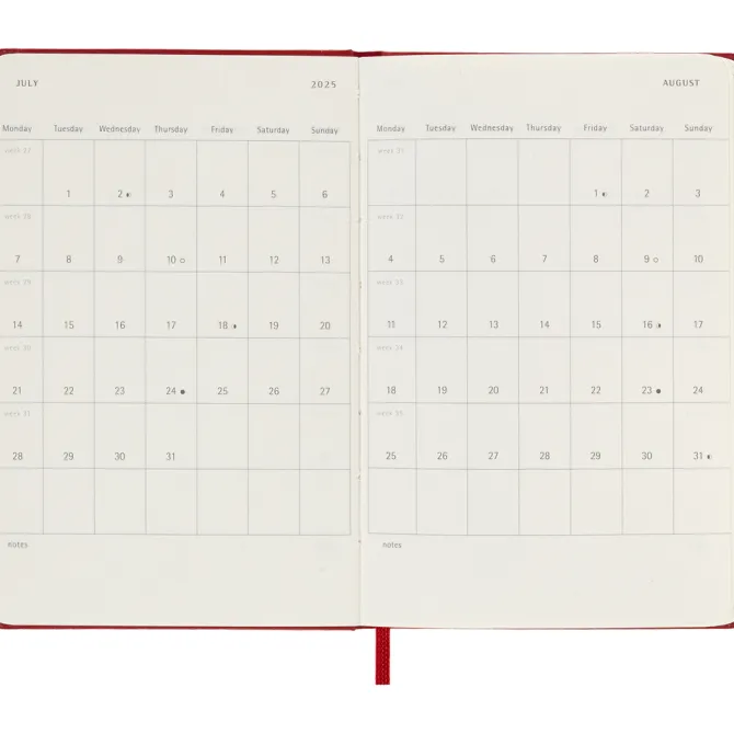 Kalendarz MOLESKINE / Czerwony VM292-05/2025