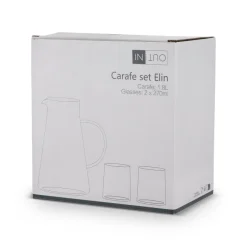 Karafka InSideOut Elin z 2 szklankami  / Transparentny LT57008-N0004
