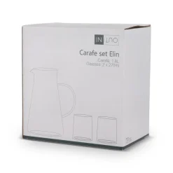 Karafka InSideOut Elin z 2 szklankami  / Transparentny LT57008-N0004
