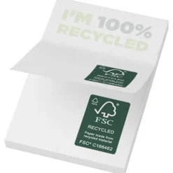Karteczki samoprzylepne z recyklingu o wymiarach 50 x 75 mm Sticky-Mate®  / Biały 21285011