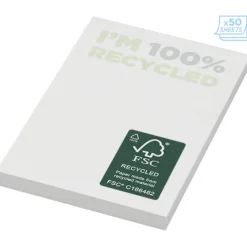 Karteczki samoprzylepne z recyklingu o wymiarach 50 x 75 mm Sticky-Mate®  / Biały 21285012