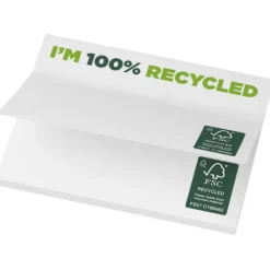 Karteczki samoprzylepne z recyklingu o wymiarach 100 x 75 mm Sticky-Mate® / Biały 21287011
