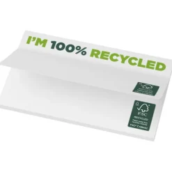 Karteczki samoprzylepne z recyklingu o wymiarach 127 x 75 mm Sticky-Mate® / Biały 21288012