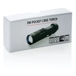 Kieszonkowa latarka CREE 3W / Czarny P513.571