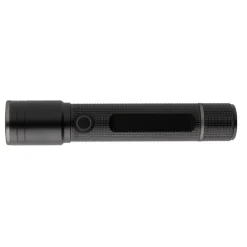 Kieszonkowa latarka Gear X, ładowana przez USB, aluminium z recyklingu / Czarny P513.901