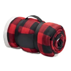 Koc polarowy sherpa RPET / Czerwony MO2394-05