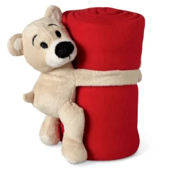 Koc polarowy z misiem. / Czerwony MO8252-05