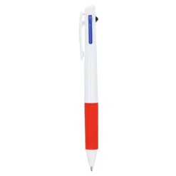 3-kolorowy długopis z uchwytem i smyczą / Biały / czerwony LT87855-N0121