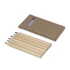 6 kredek do kolorowania w pudełku typu kraft / Naturalny LT91581-N0094