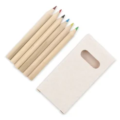 12 kredek do kolorowania w pudełku z kartonu z recyklingu / Ecru LT91521-N0054