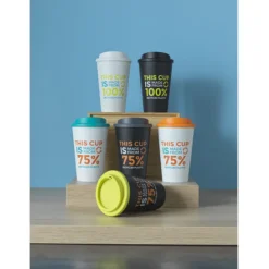 Kubek Americano Eco z recyklingu o pojemności 350 ml / Czarny 21042206