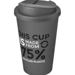 Kubek Americano® Eco z recyklingu o pojemności 350 ml z pokrywą odporną na zalanie / Szary 21042508