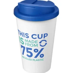 Kubek Americano® Eco z recyklingu o pojemności 350 ml z pokrywą odporną na zalanie / Średnioniebieski 21042558