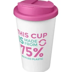 Kubek Americano® Eco z recyklingu o pojemności 350 ml z pokrywą odporną na zalanie / Różowy 21042545