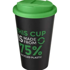 Kubek Americano® Eco z recyklingu o pojemności 350 ml z pokrywą odporną na zalanie / Szary 21042582